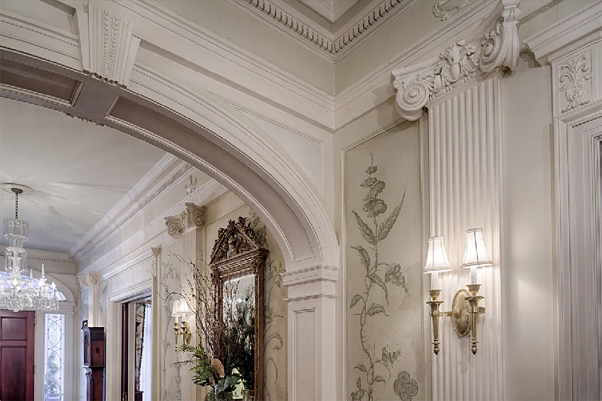 Elegant historic interior hallway
